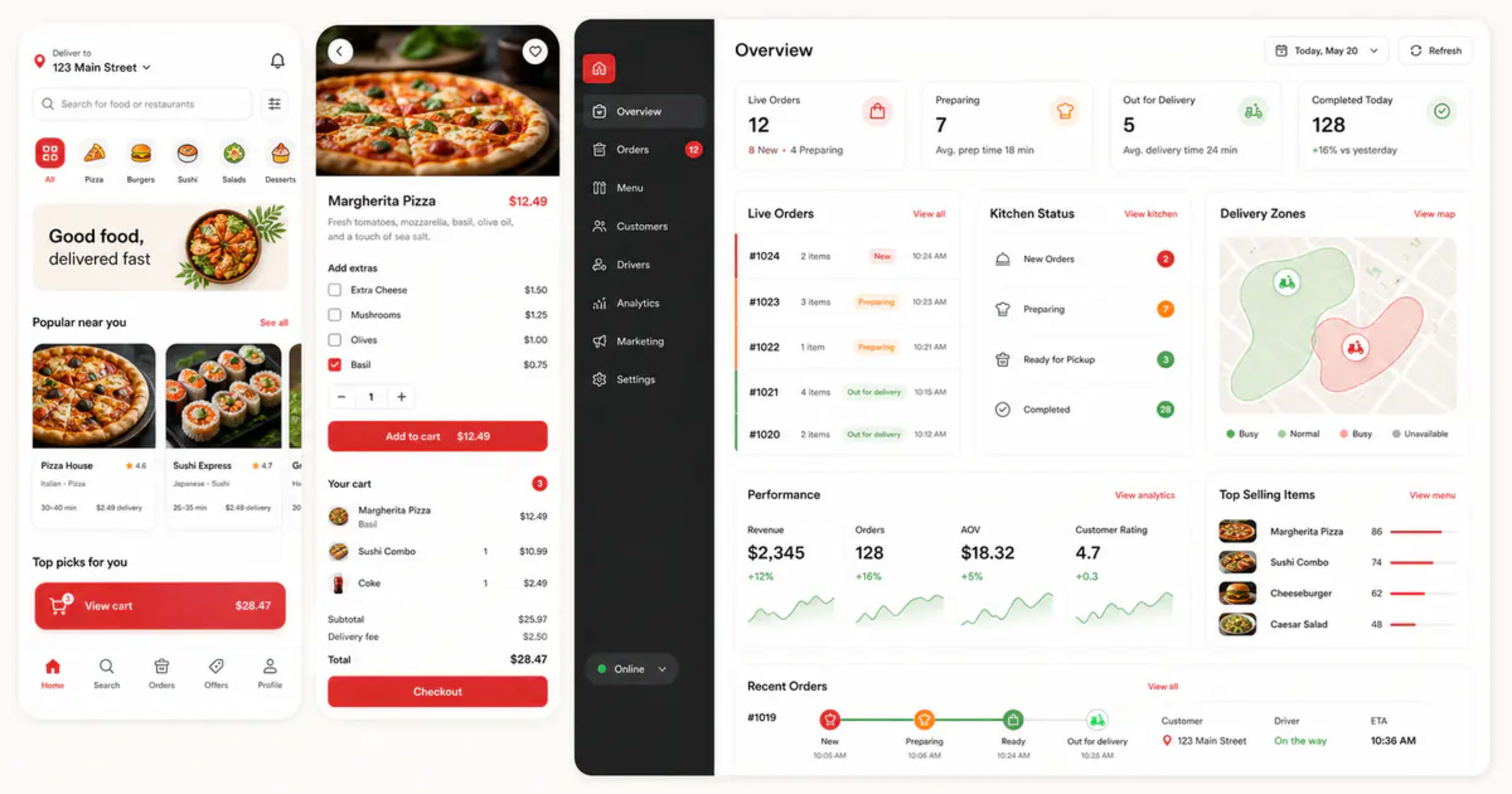 Food Delivery Consumer Admin App case study cover