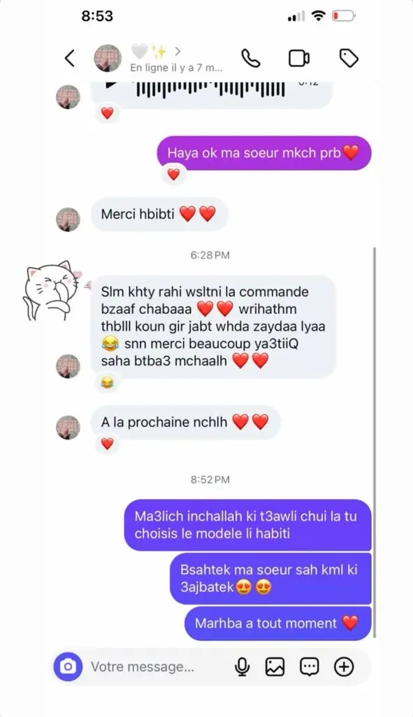 Avis client Instagram