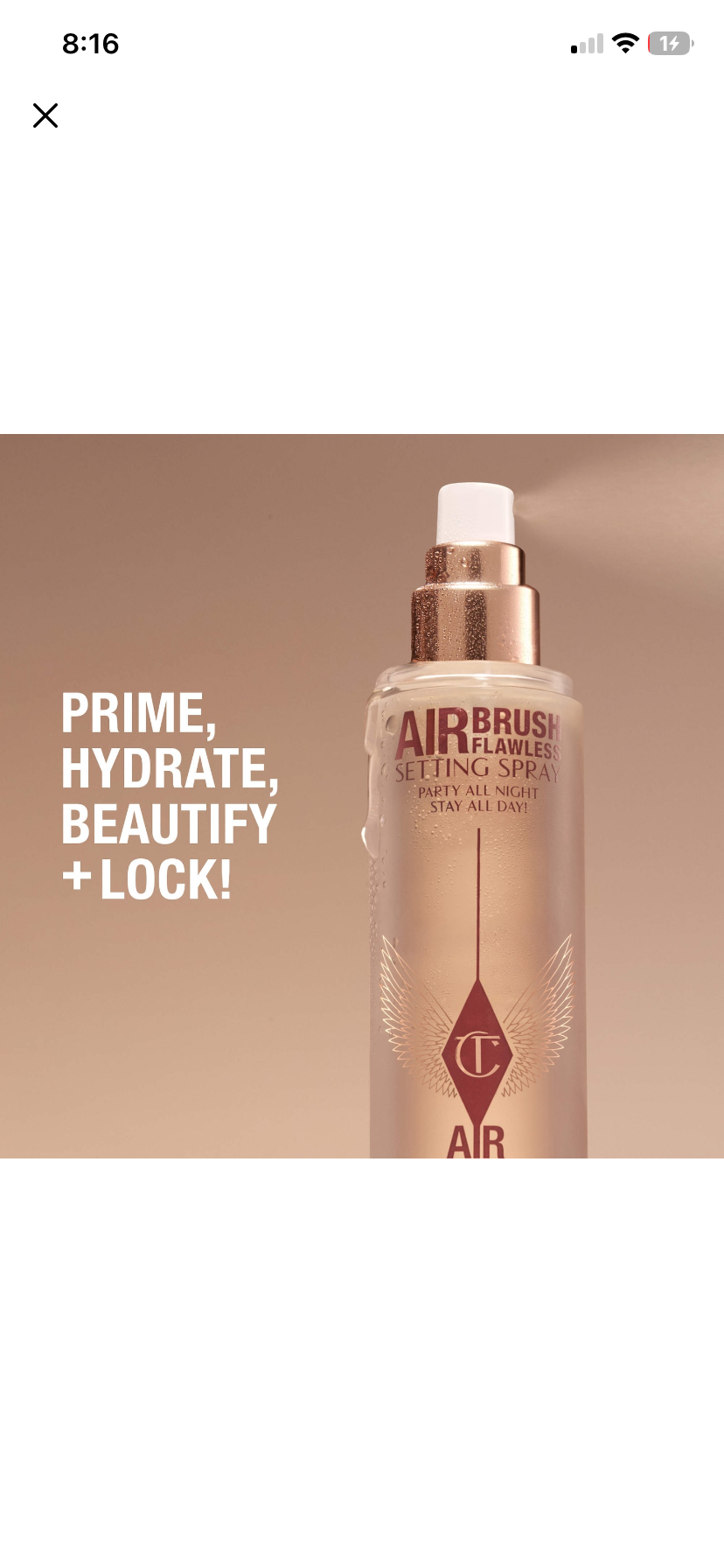 Charlotte tilbury airbrush setting spray