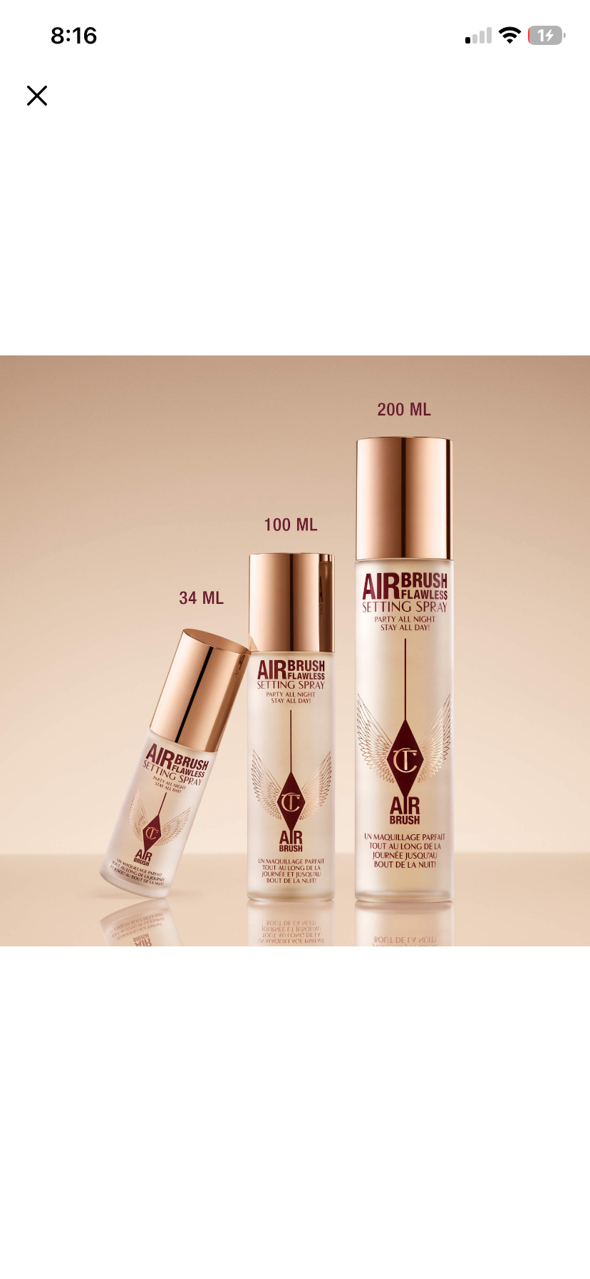 Charlotte tilbury airbrush setting spray