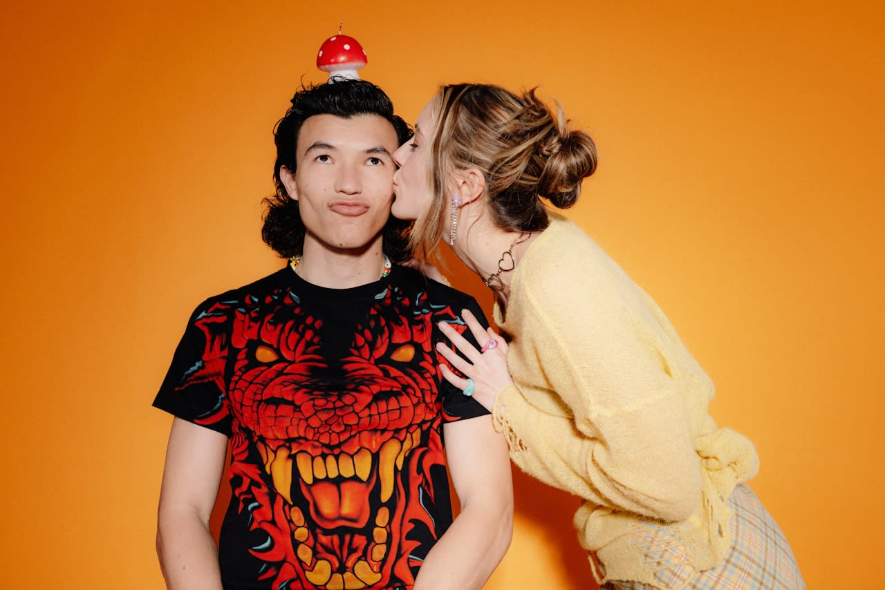 A couple sharing a warm, unposed moment together
