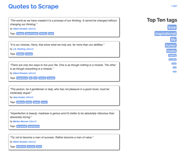 Quotes to scrape