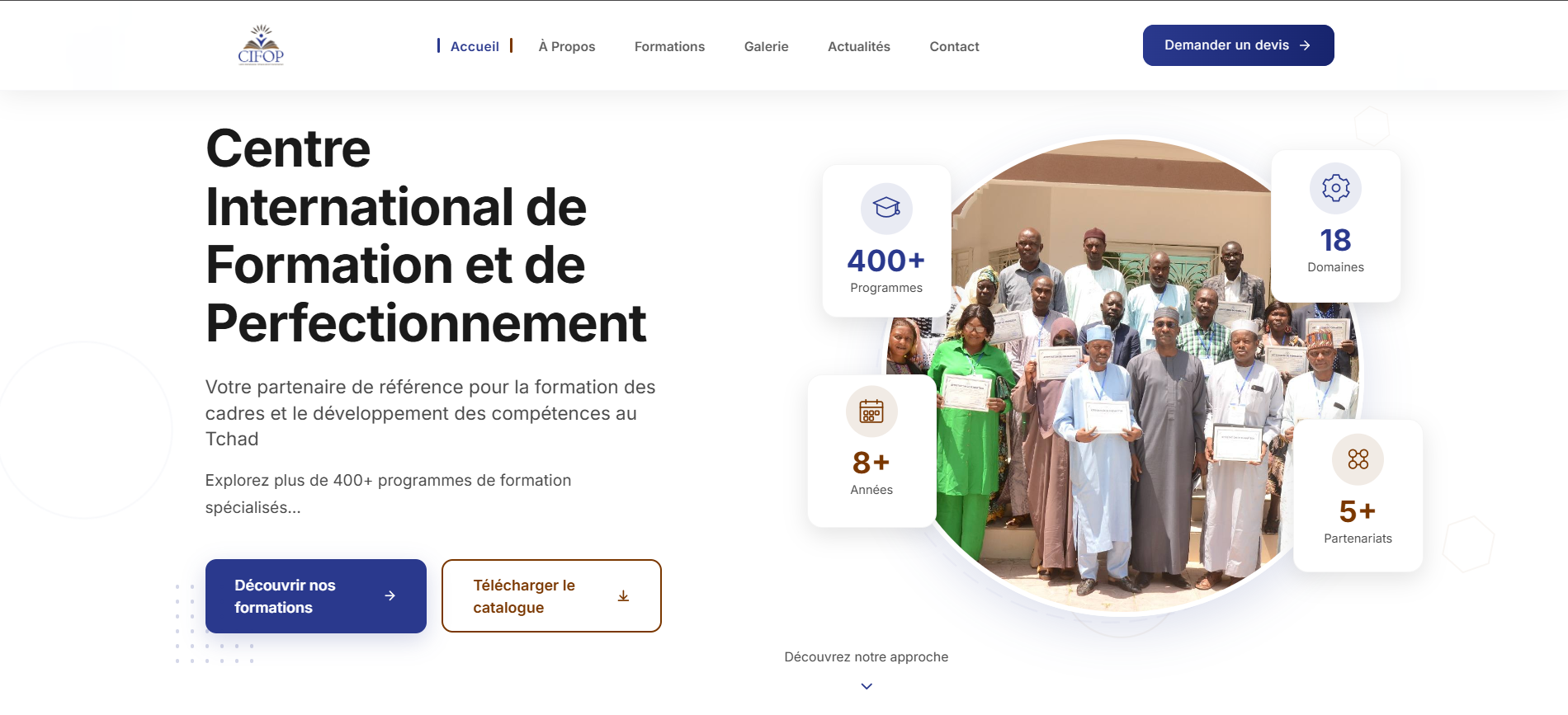 CIFOP-Tchad — Former les cadres, développer les compétences — projet sites web réalisé par Sougui Web Agency