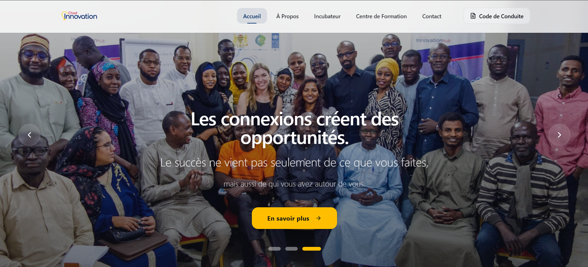 Chad Innovation — Les connexions créent des opportunités — projet sites web réalisé par Sougui Web Agency