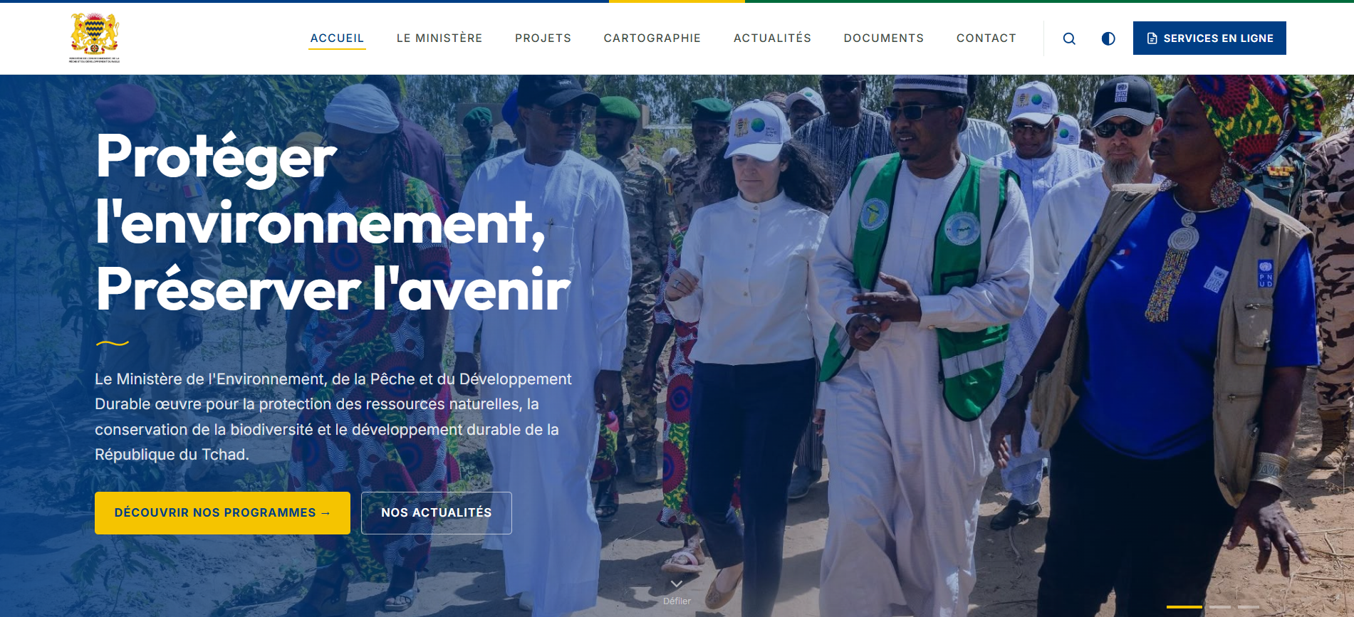 Ministère de l'Environnement — Protéger l'environnement, préserver l'avenir — projet sites web réalisé par Sougui Web Agency