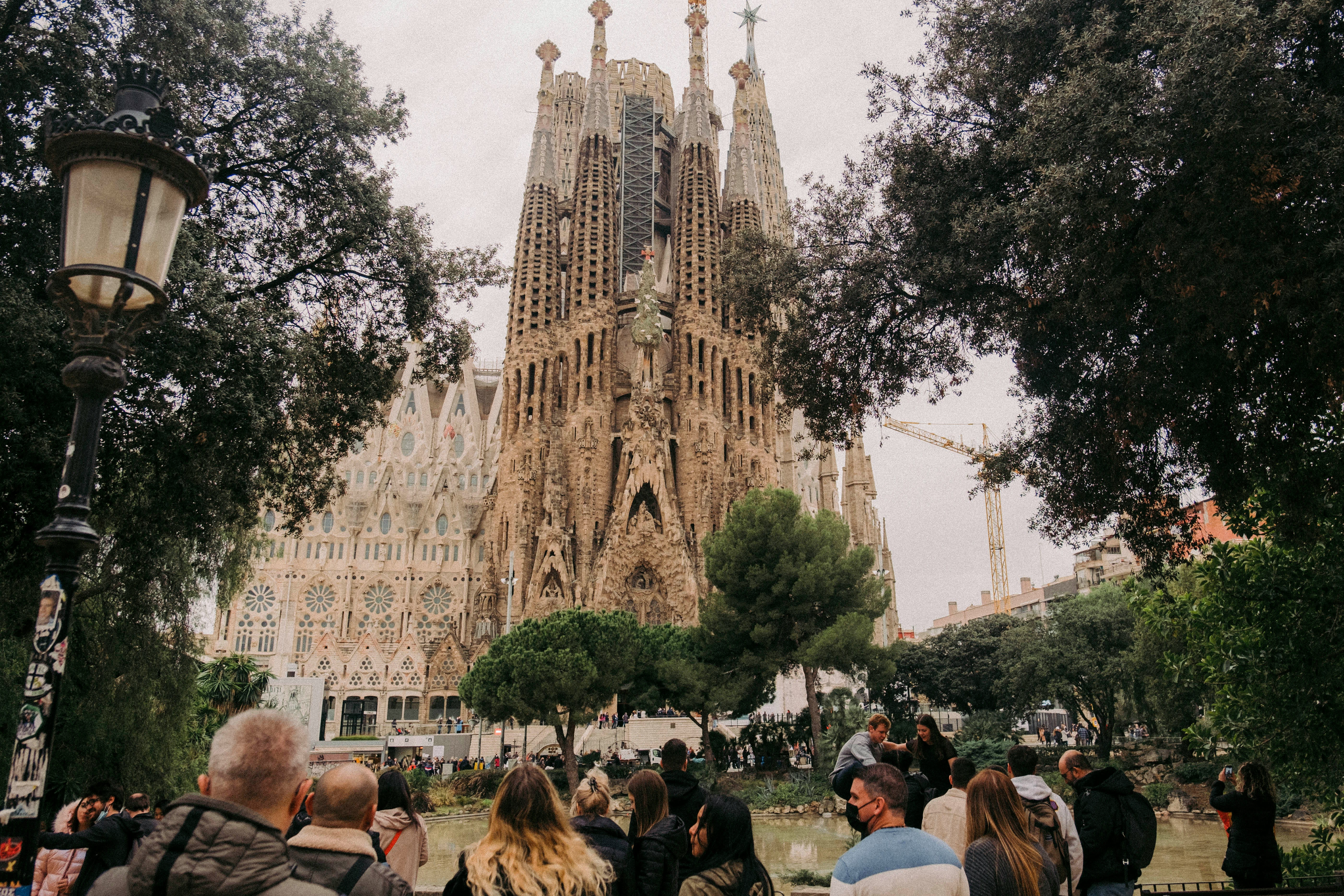 Barcelona in beautiful weather — a sunny plaza or the beach with comfortable crowds