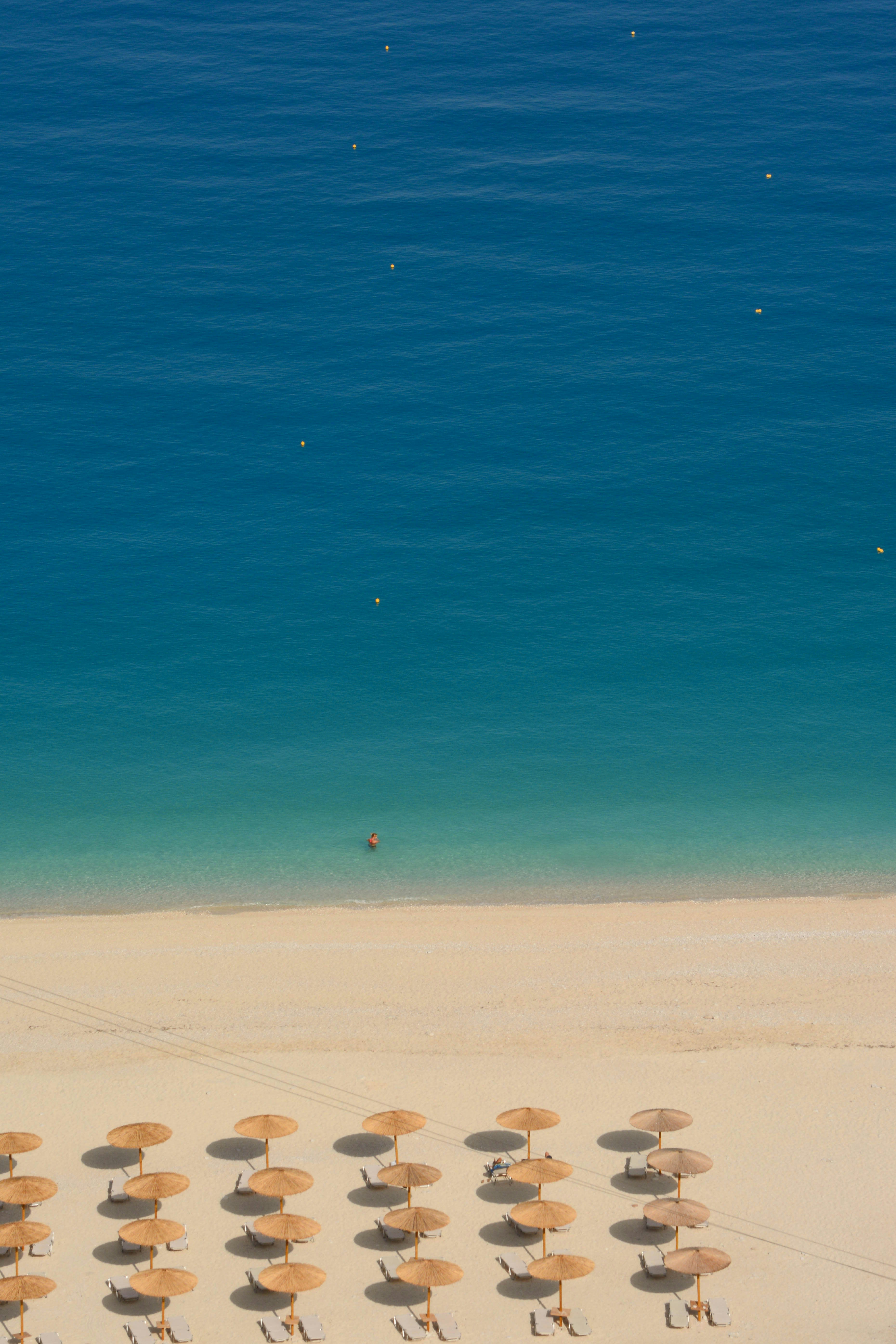 A stunning turquoise Greek island beach with clear water