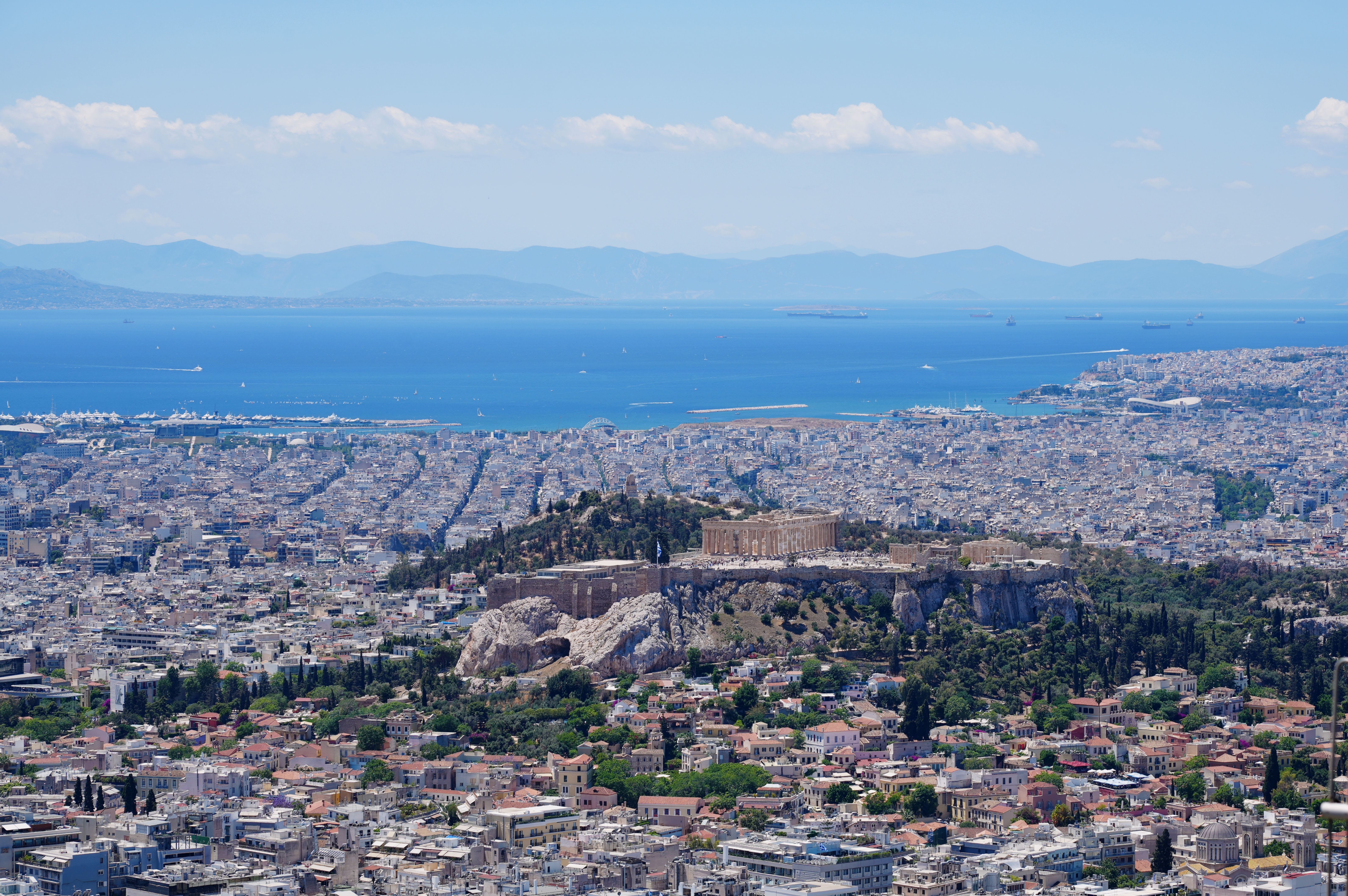The Acropolis and Parthenon from a scenic viewpoint over Athens