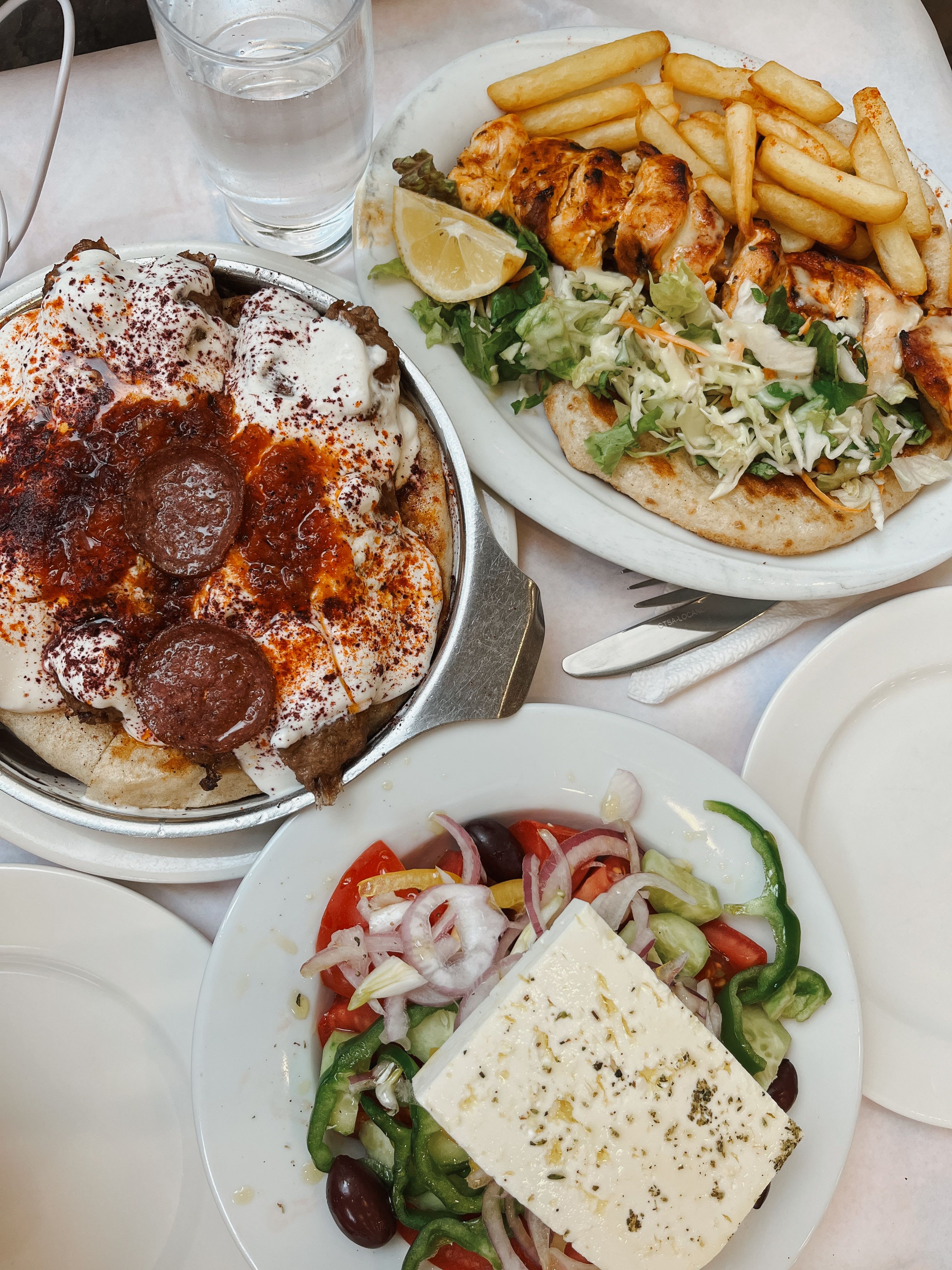 A casual, affordable taverna meal or a value-island scene