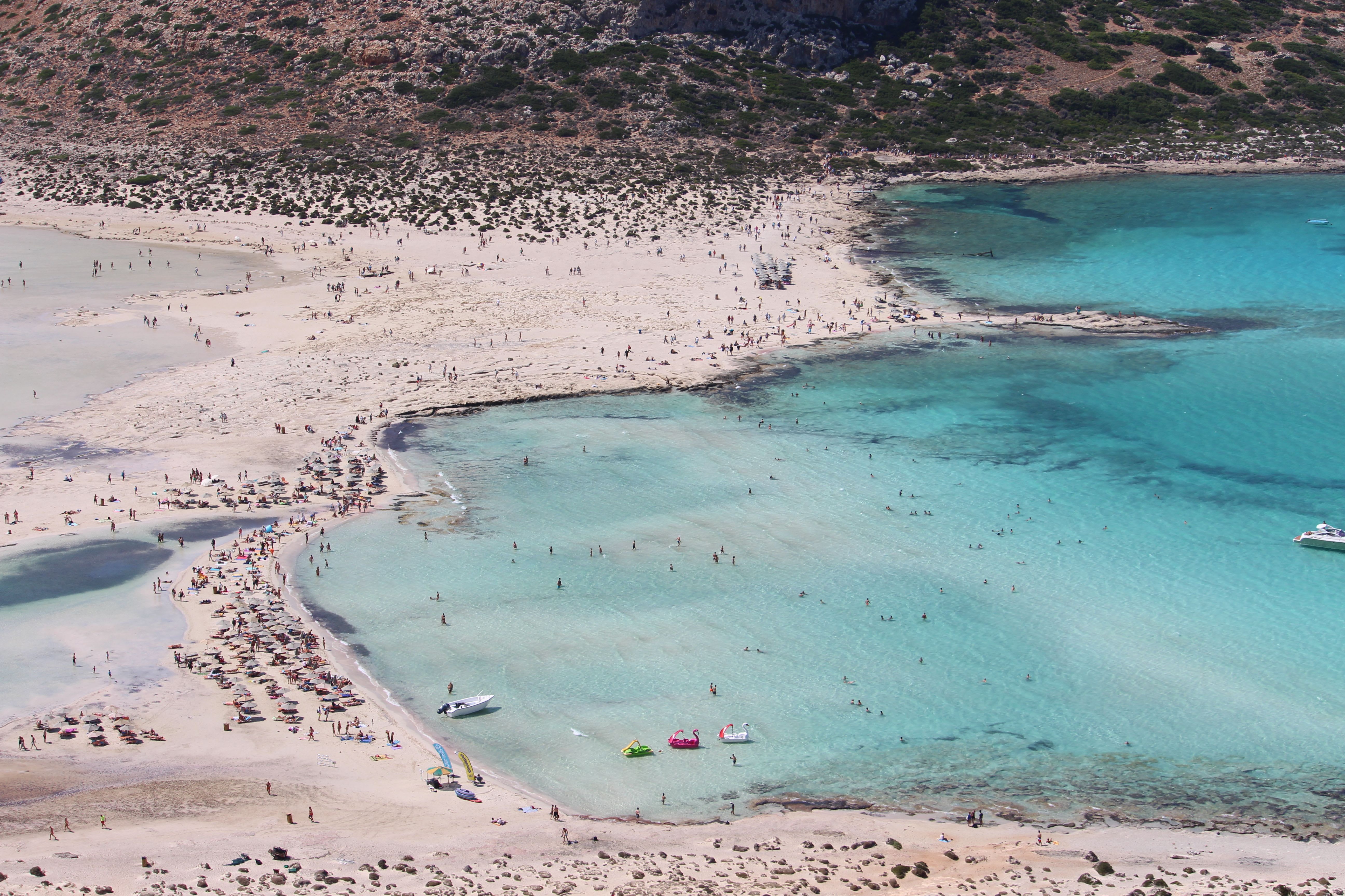 A western Crete beach (Elafonisi pink sand or Balos lagoon) turquoise water