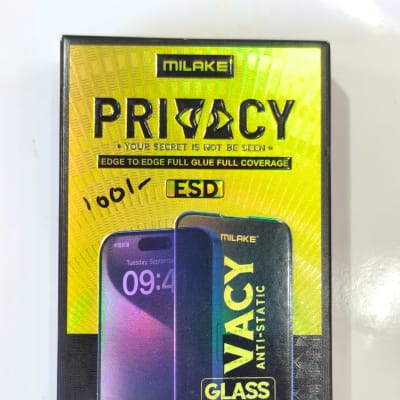 MILAKE Privacy ESD Tempered Glass Screen Protector: Privacy Tempered