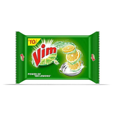 Vim Lemon Dishwash Bar – Powerful Cleaning, 100% Lemon Fresh, ₹10