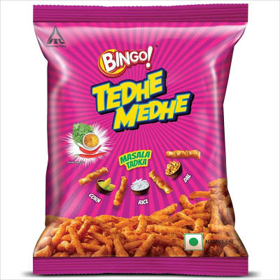 Bingo! Tedhe Medhe Masala Tadka – Crunchy Masala Snack | 33.3 g