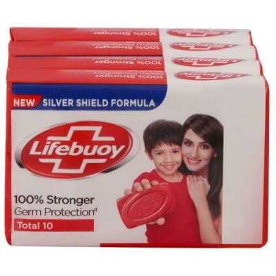 Lifebuoy Total 10 Germ Protection Bathing Soap – Pack of 4 | ₹10 Each