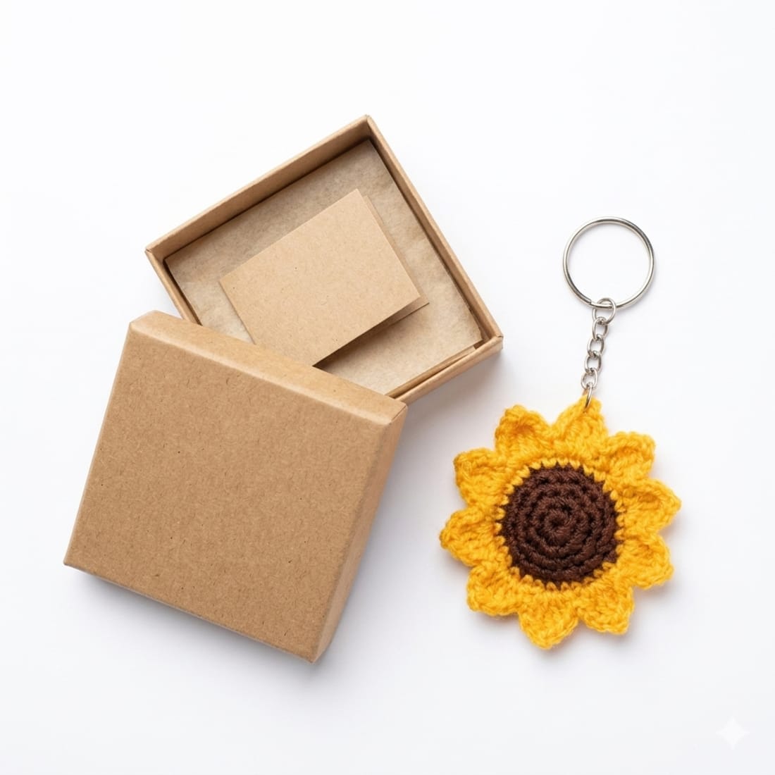 Sunflower Crochet Keychain