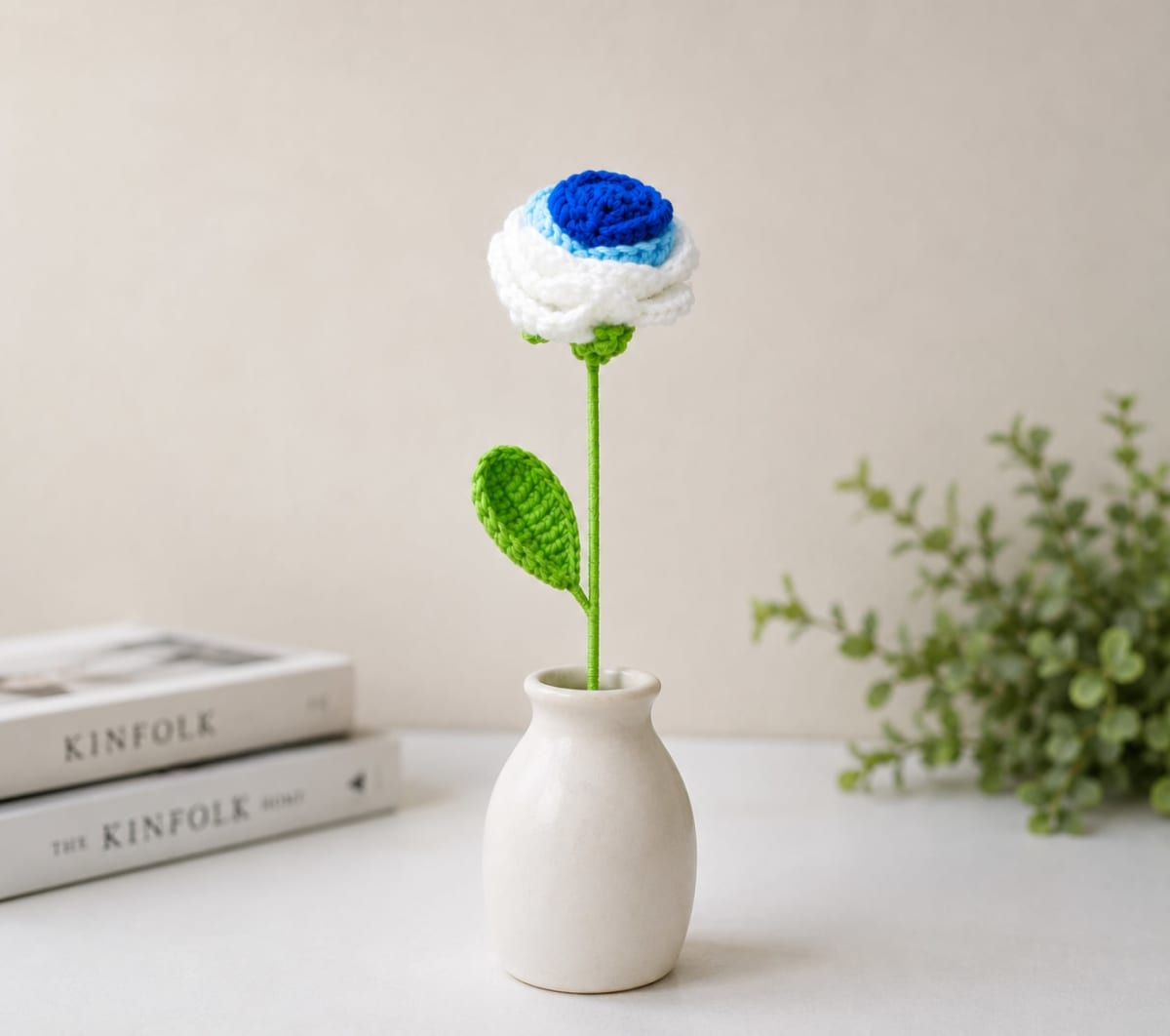 Blue Shaded Rose — Crochet Flower