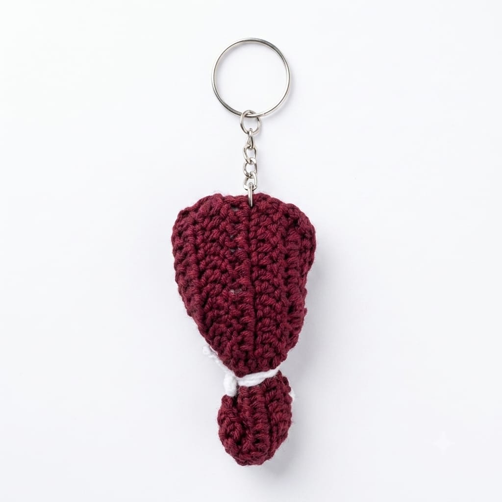 Handmade Crochet Pink Tulip Bouquet Keychain