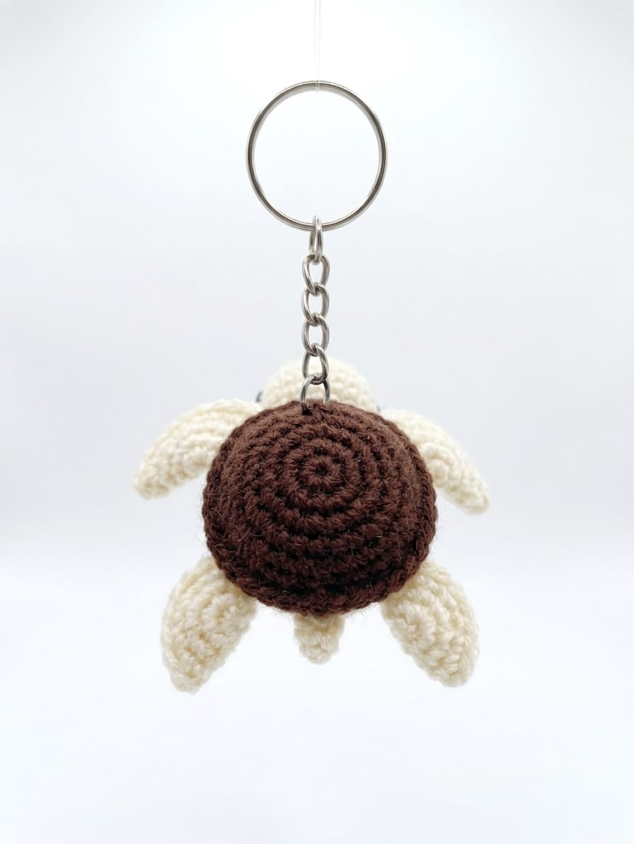 Handmade Crochet Turtle Keychain Cute Animal Bag Charm For Car Keys, Bags & Gifting