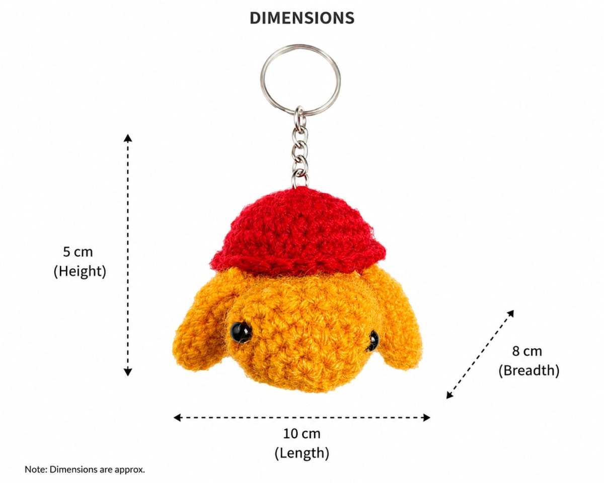 Handmade Crochet Yellow Turtle Keychain