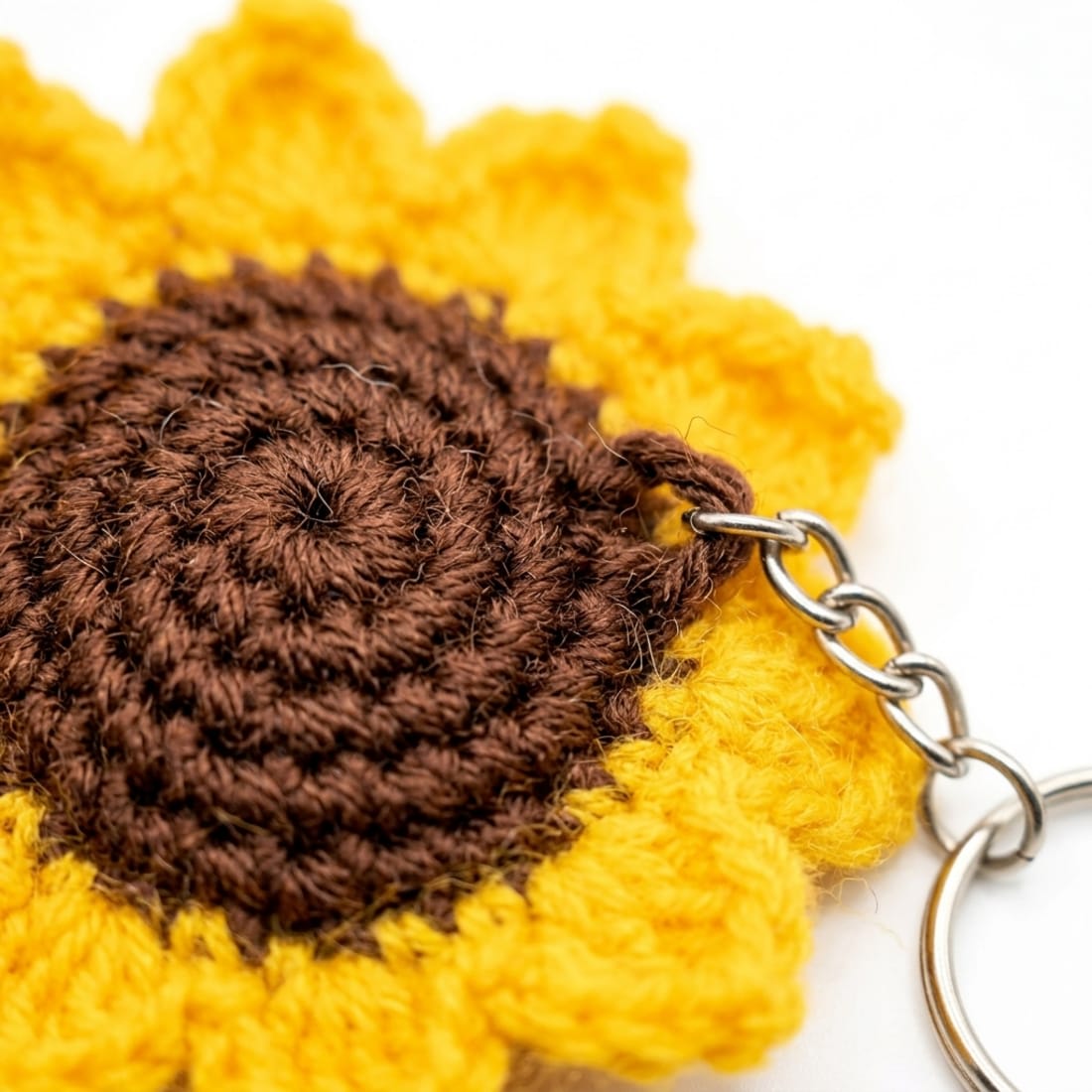 Handmade Crochet Sunflower Keychain
