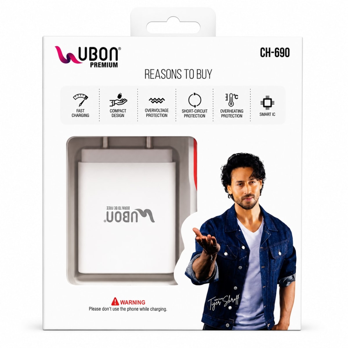 UBON CH-690 44W Flash Pro 2.0 Fast Charger Adapter with Type-C Data Cable