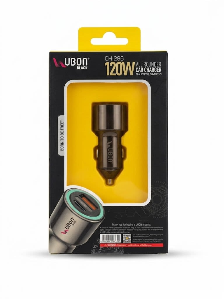 UBON Black CH-296 120W All Rounder Car Charger