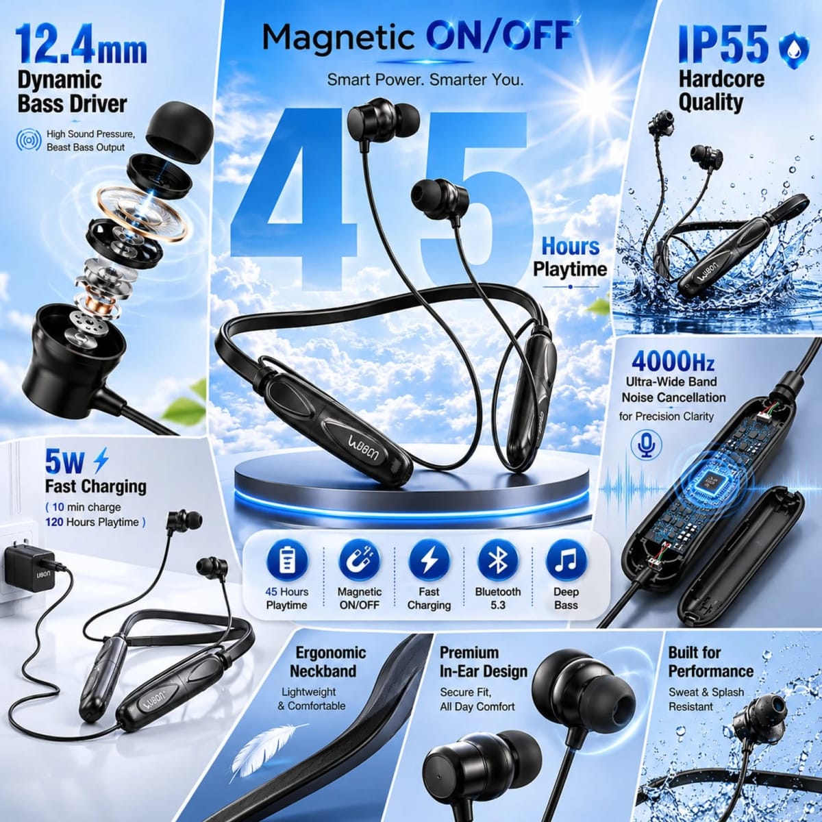 UBON CL 810 Magnetic Switch Neckband