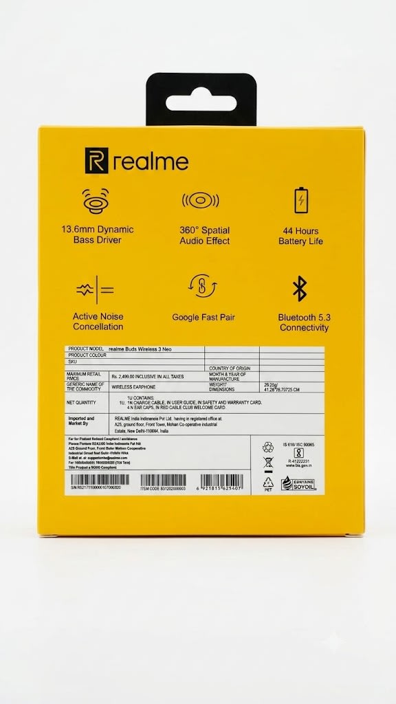 realme Buds Wireless 3 Neo Bluetooth In-Ear Neckband