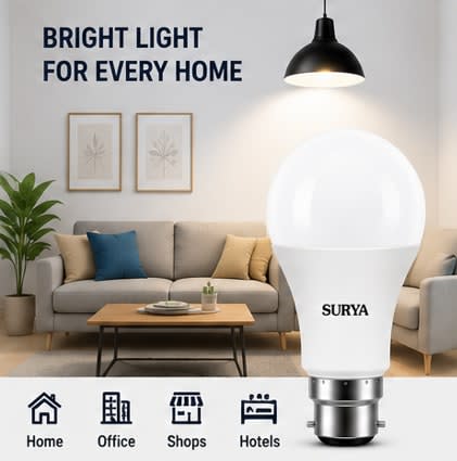 Surya 10W LED Bulb – Bright White, Energy Saving