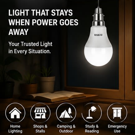 Surya 10W Rechargeable LED Bulb – Emergency Light