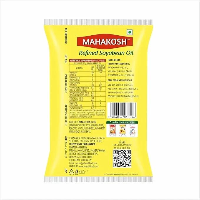 Mahakosh Refined Soyabean Oil – 1 Litre Pouch