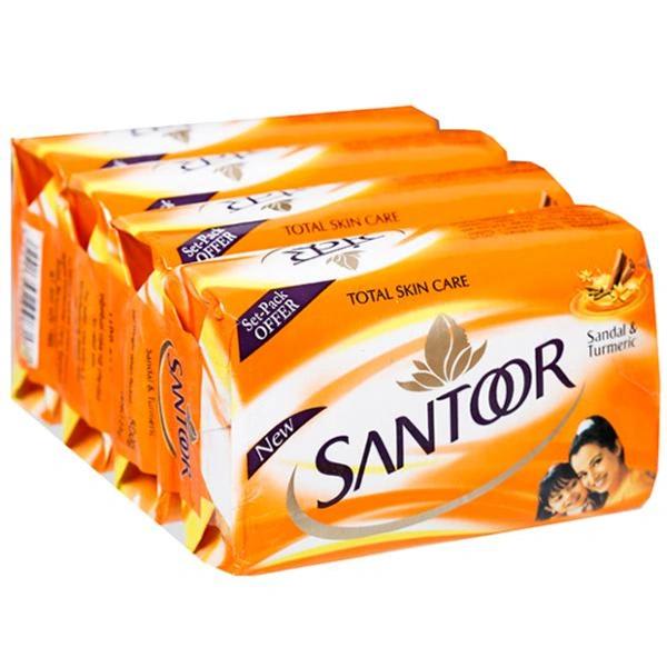 Santoor Sandal & Turmeric Bathing Soap – Pack of 4