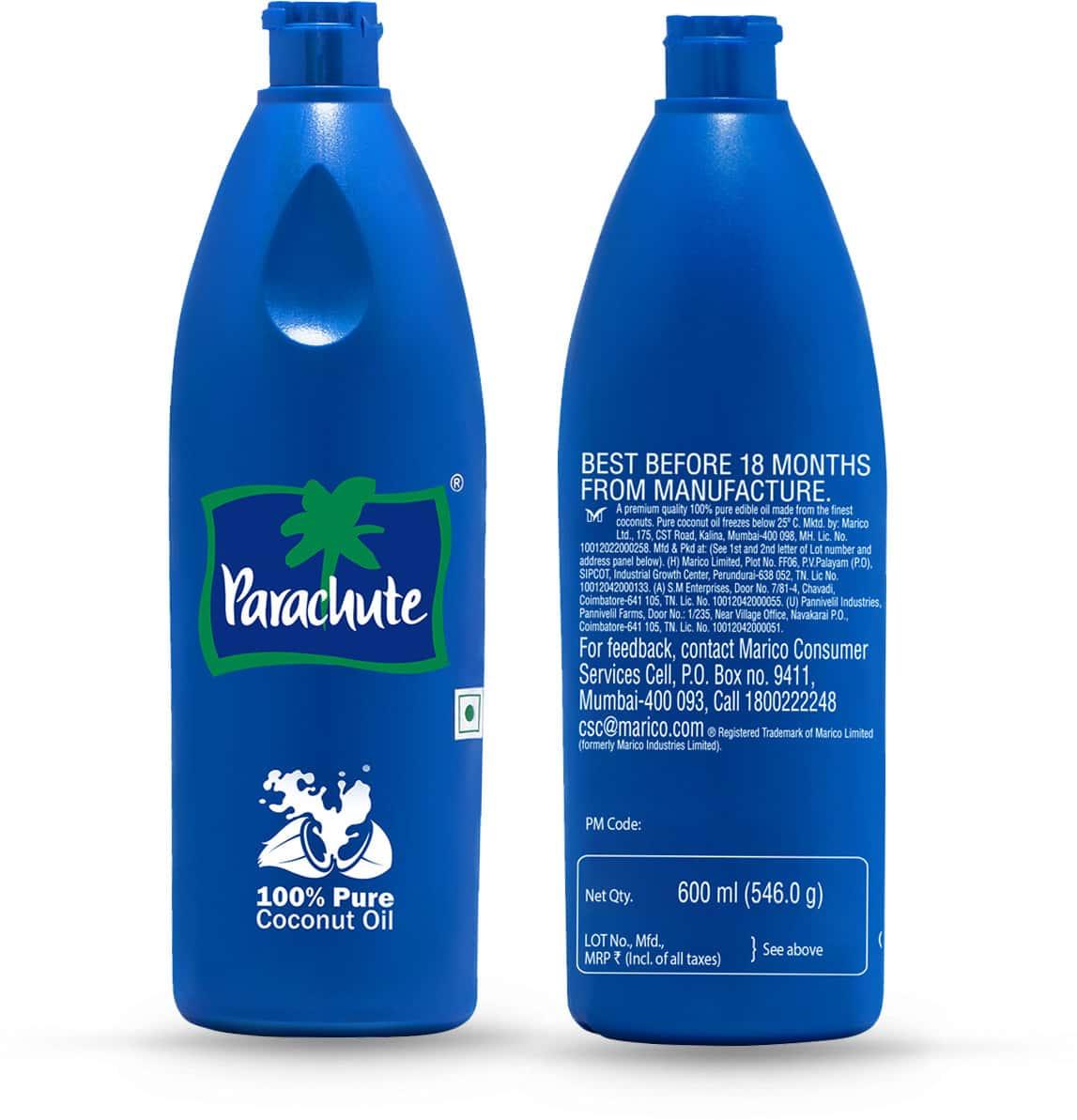 Parachute 100% Pure Coconut Hair Oil – 600 ml