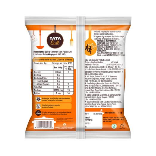 Tata Salt – 1 kg | Vacuum Evaporated Iodised Salt | Free Flowing Namak