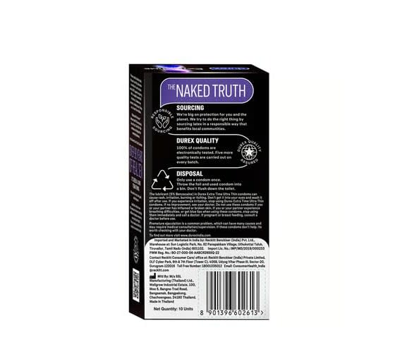 Durex Extra Time Ultra Thin Condom - 10 pcs