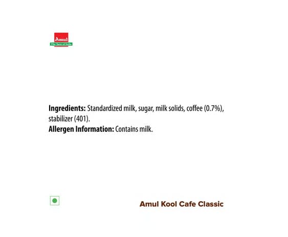 Amul Kool Cafe Milk 'n' Coffee Flavoured Milk (Can)