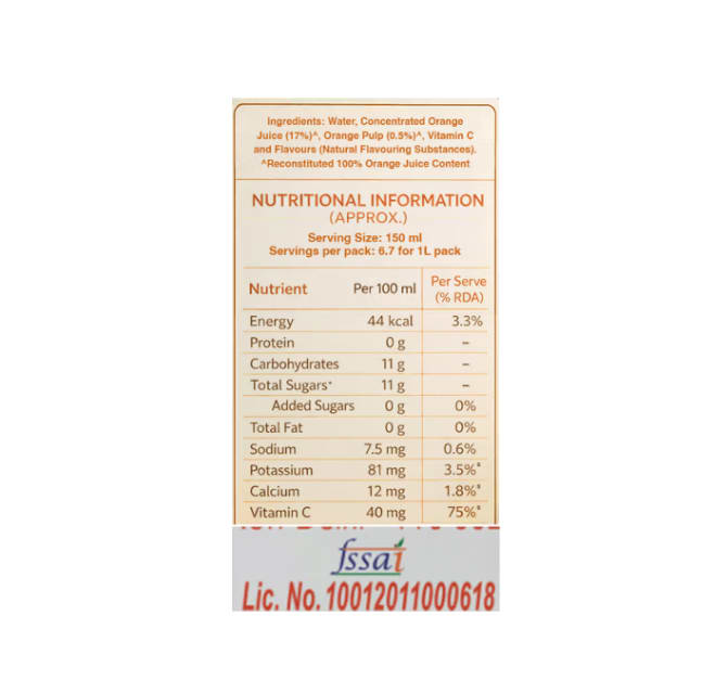 Real Activ Orange Juice 1 Ltr