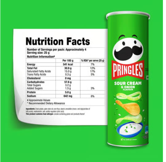 Pringles Sour Cream & Onion Potato Chips