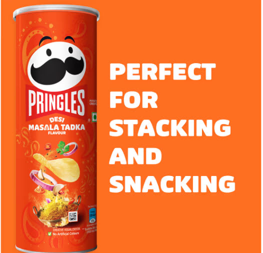 Pringles Desi Masala Tadka Potato Chips - Crispy Snack