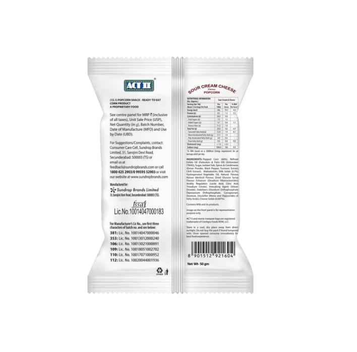 Act II Sour Cream & Cheese Popcorn - Ready to Eat
