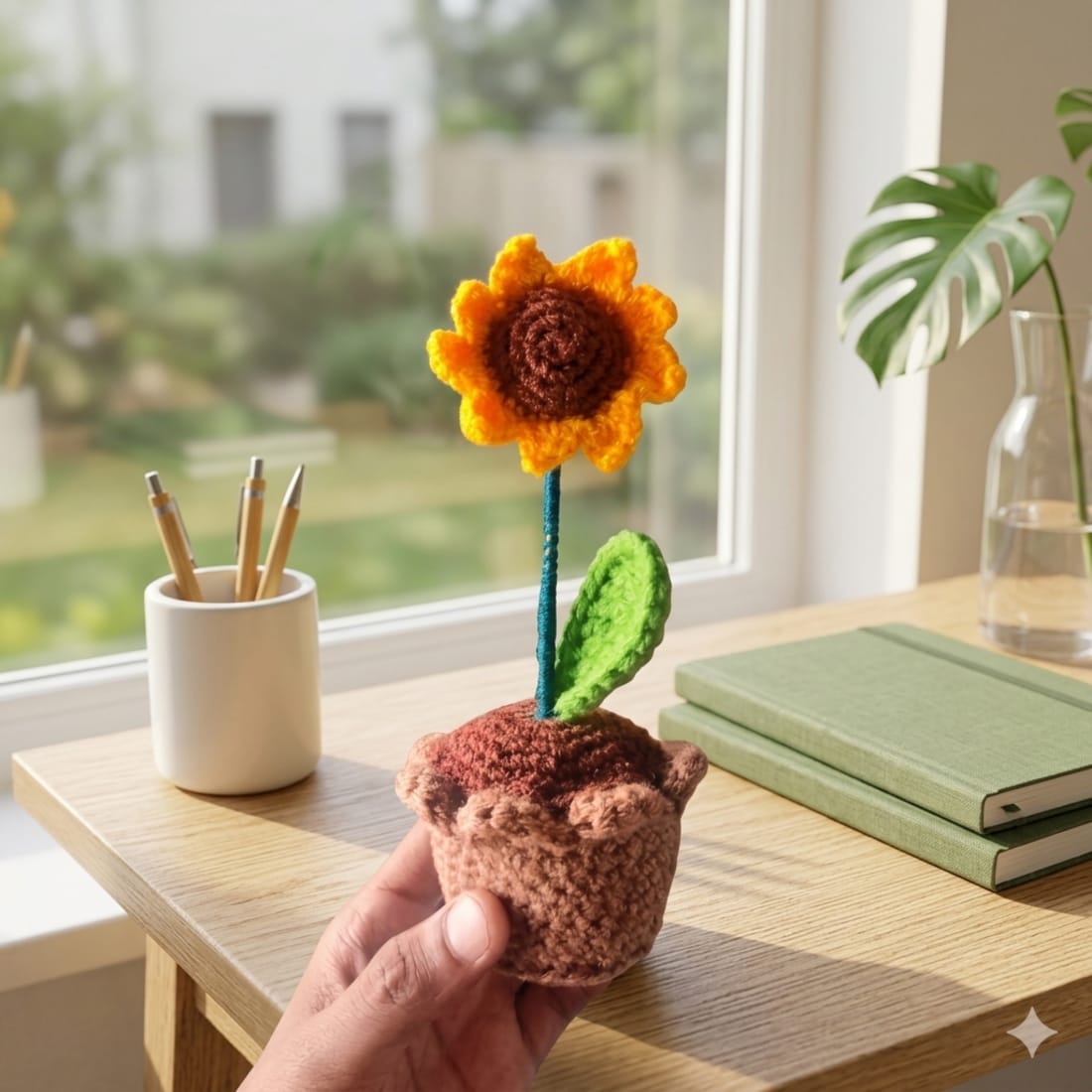 Sunflower in a Pot — Crochet Decor
