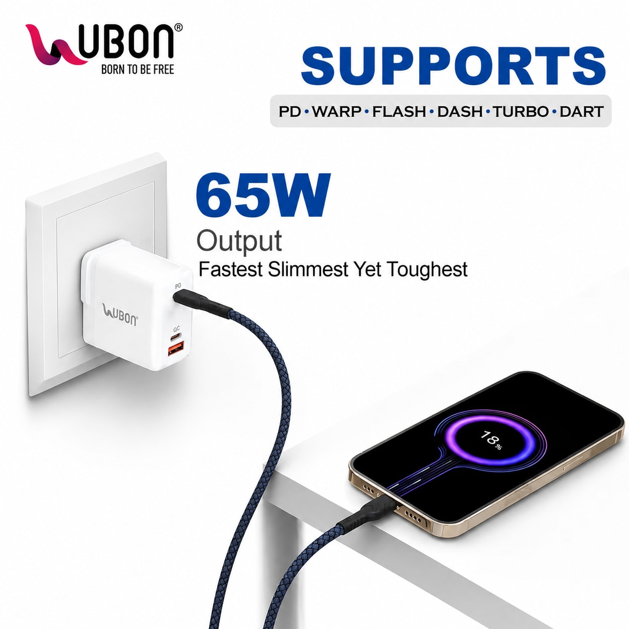 UBON 65W Charger CH-008 Maharaja Series