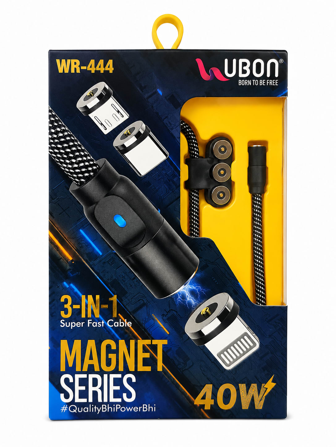 UBON Magnet Series 3-in-1 Magnetic Super Fast Charging Cable