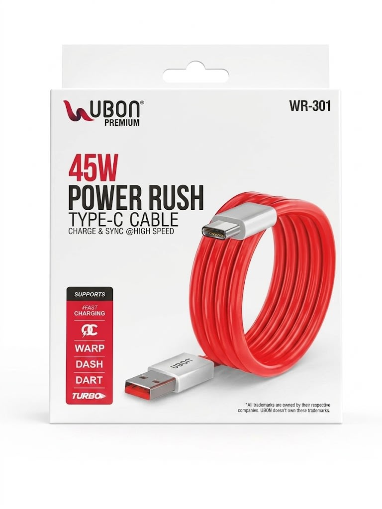 UBON Premium WR-301 Power Rush 45W USB to Type-C Cable