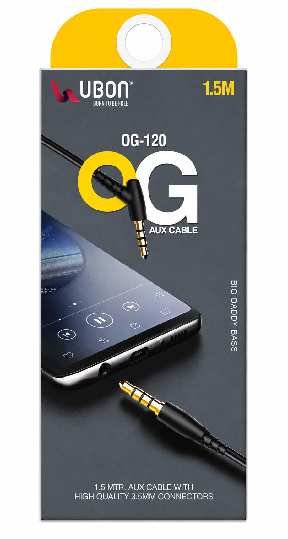 UBON OG Series OG-120 1.5M Stereo AUX Cable