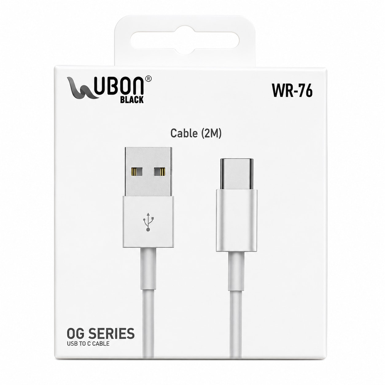 UBON Black OG Series WR-76 USB to Type-C Charging & Data Cable