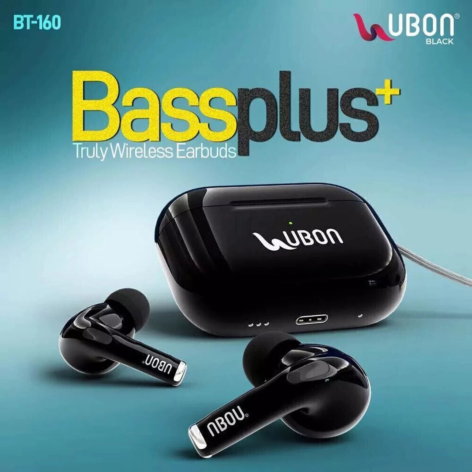 UBON Black Bassplus+ BT-160 Truly Wireless Earbuds