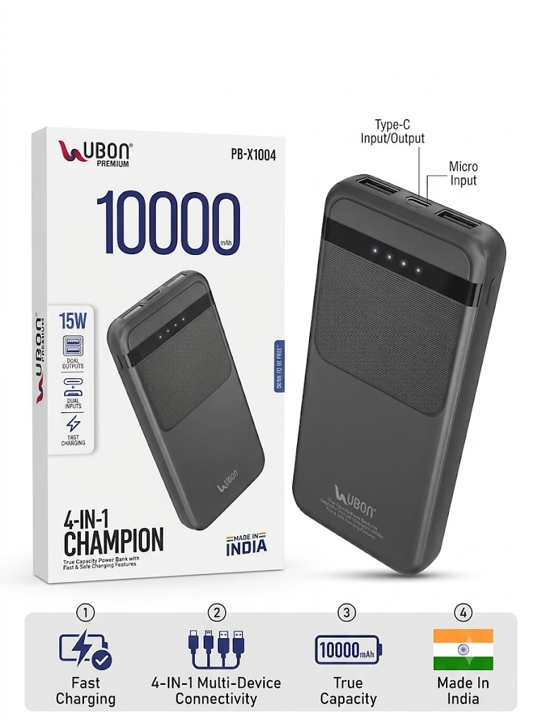 UBON Premium PB-X1004 10000mAh 15W Fast Charging Power Bank