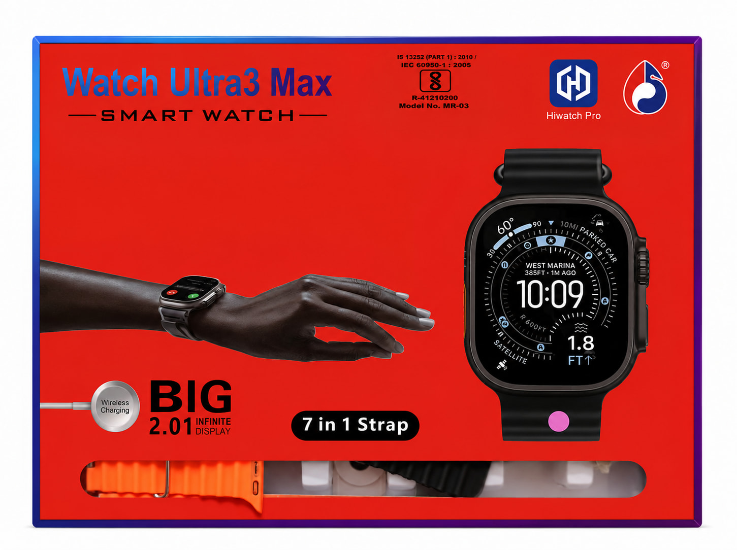 Watch Ultra 3 Max Smartwatch (Model MR-03) with 7-in-1 Interchangeable Straps