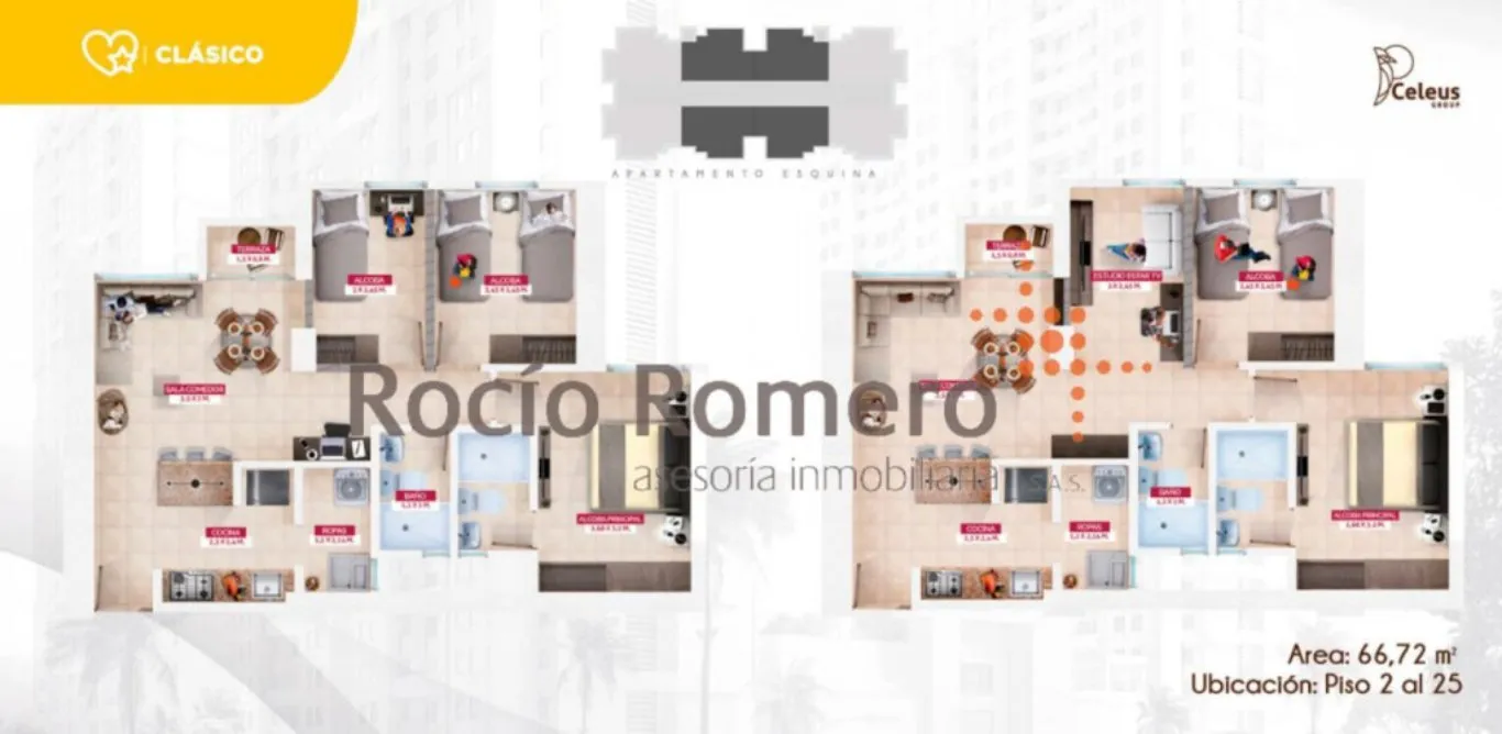 #1377 - Apartamento en Los Patios en venta de 66.72m², 3 habitaciones y 1 parqueadero - 2